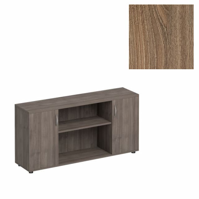 Шкаф комбинированный низкий Юнитекс Комфорт К.528 ШТ (154x38x75) дуб шамони темный