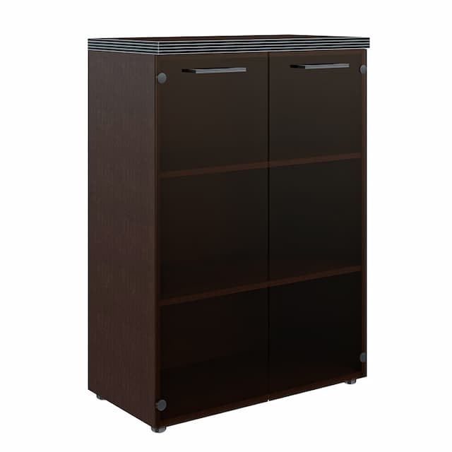 Шкаф со стеклянными дверьми и топом Skyland TMC 85.2 венге магия 856х450х1203 TORR